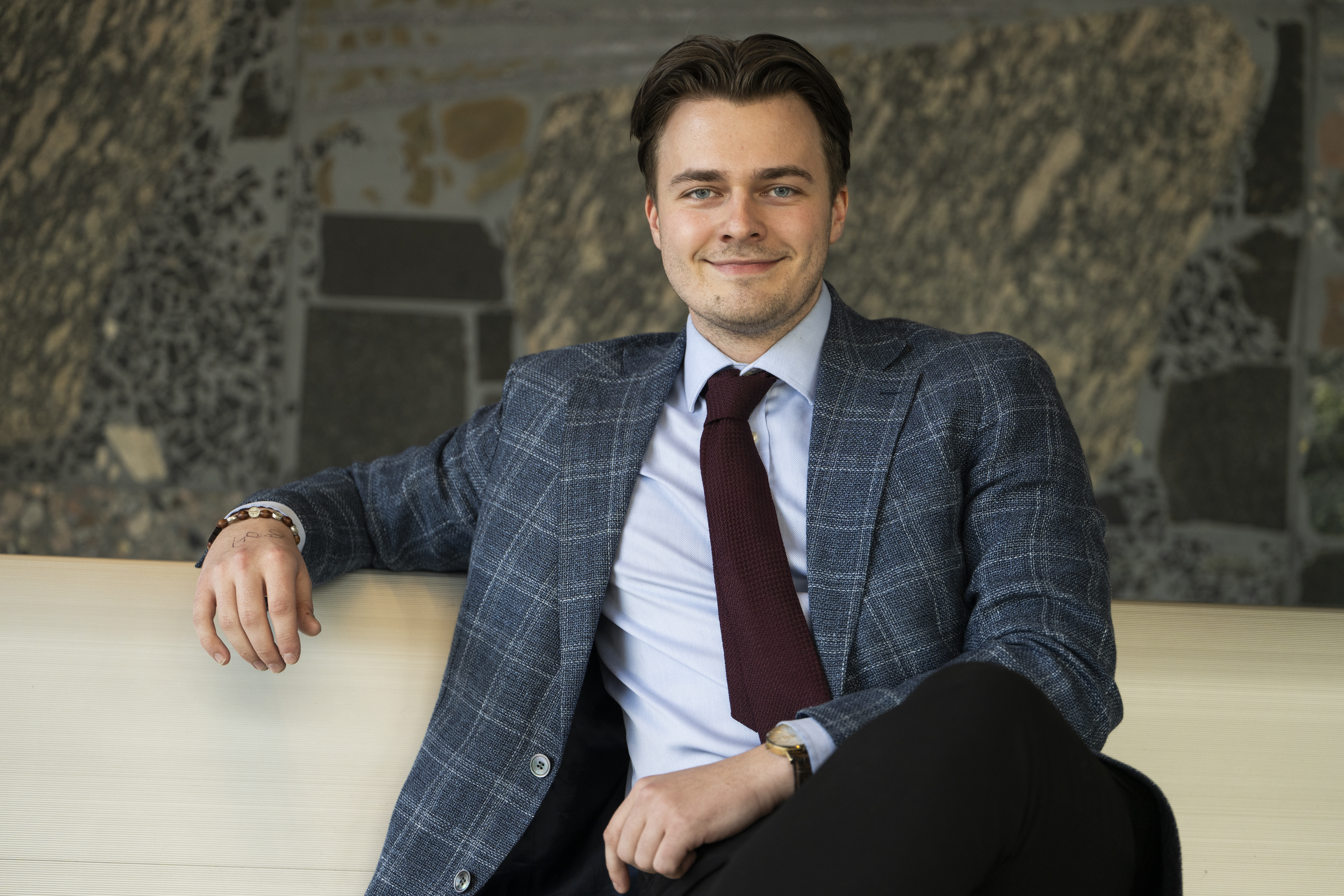 Oslo 20260411. Ny leder i FPU, Lars Mikael Barstad Løvold, under FPUs landsmøte på Quality Hotel 33 i Oslo lørdag. (Foto: Annika Byrde/NTB.)