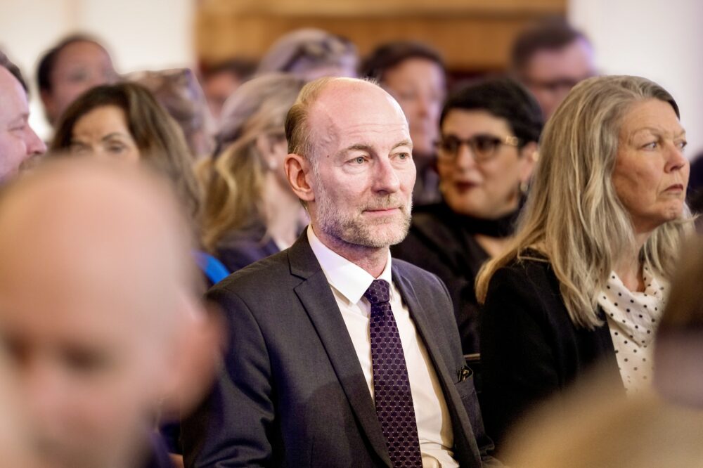 Oslo 20260423. Knut Olav Åmås under årets Fosseforedrag på Slottet. (Foto: Javad Parsa/NTB/POOL.)