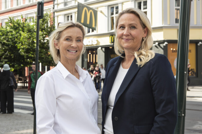 McDonald’s har restauranter i nesten hele landet. I 2023 annonserte eiendomssjef for McDonald’s i Norge, Liv Siri H. Silseth og administrerende direktør for McDonald’s i Norge, Ann Helen Våge, en restaurant i Tromsø. (Foto: Henrik Bech.)