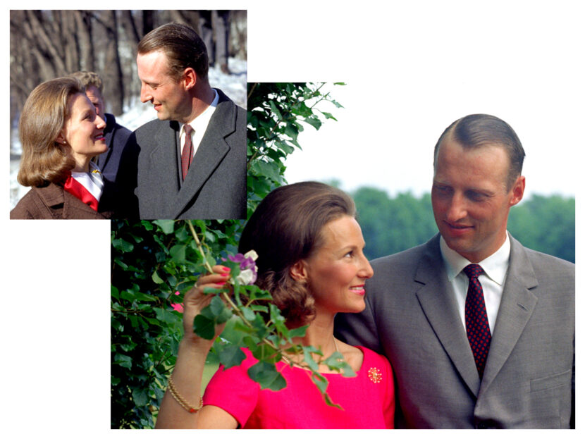 Harald og Sonja møttes i 1959. Først i 1968 fikk den egenrådige prinsen velge sin brud. (Foto: NTB. Kollasj: Subjekt.)