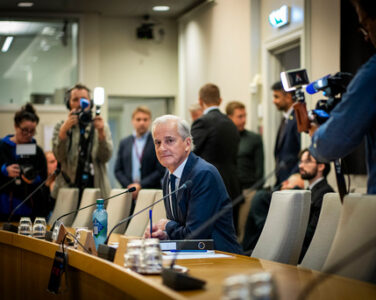 Statsminister Jonas Gahr Støre (Ap) avviste at det er en ukultur i utenriksdepartementet. Han var utenriksminister fra 2005 til 2012, mens departementet tildelte penger til tankesmien IPI, som ble ledet av Terje Rød-Larsen. (Foto: Heiko Junge / NTB.)