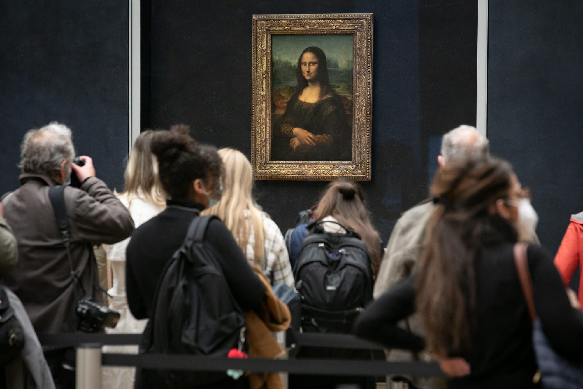 Gjester køer for å se «Mona Lisa» av Leonardo da Vinci, som alle andre. Like ved kunne de denne dagen få med seg et langt sjeldnere syn. (Foto: Marc Piasecki/Getty.)