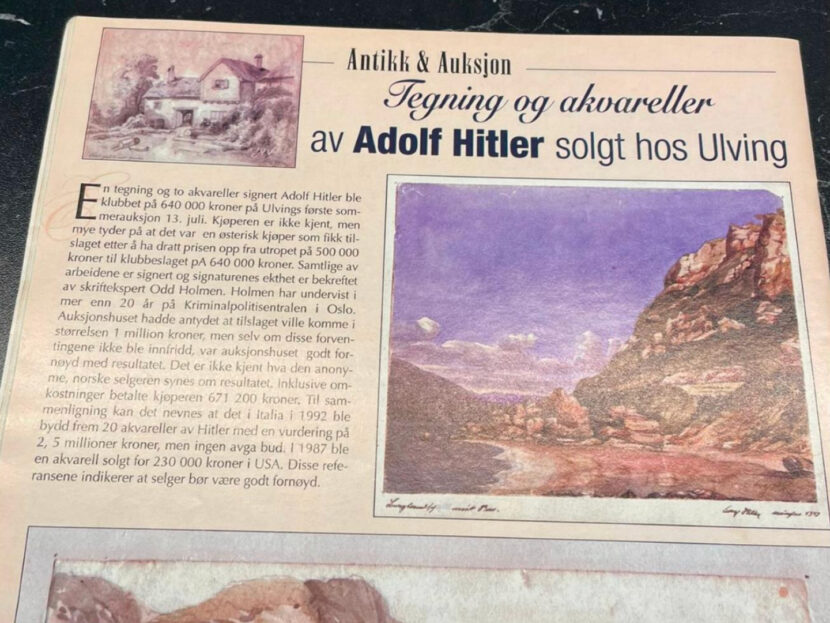 Ifølge bladet Antikk & auksjon ble de tre verkene klubbet for 640.000 kroner. (Foto: Ulving kunsthandel.)
