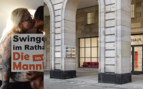 Sexfesten på rådhuset i Mannheim. (Foto: Presse.)
