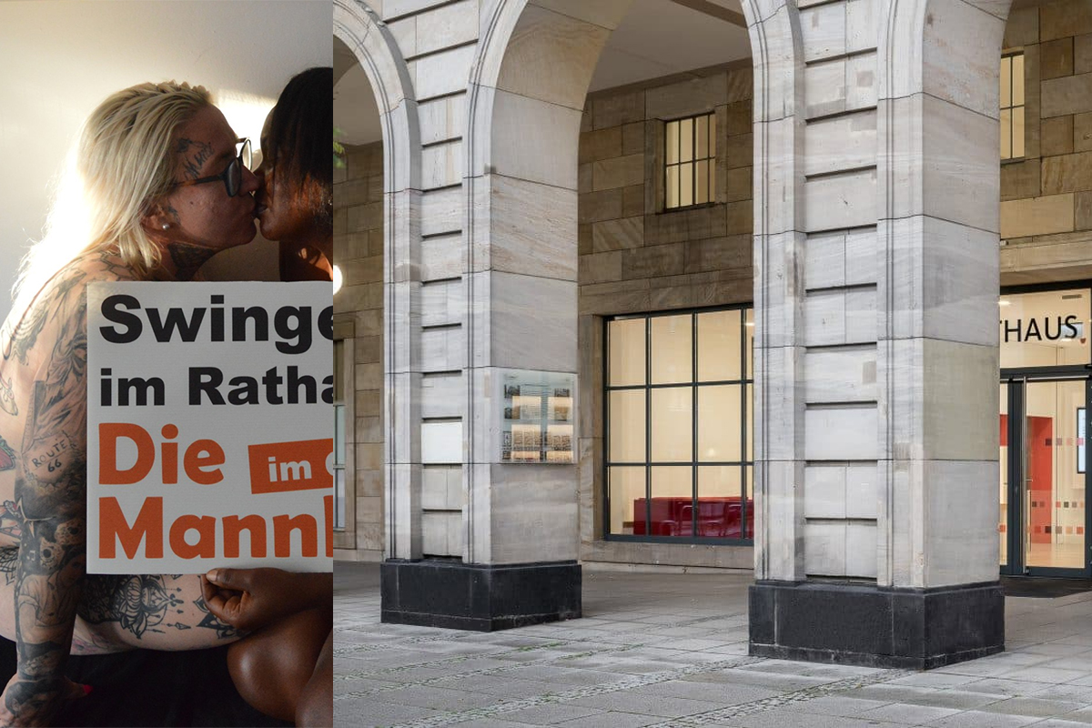 Sexfesten på rådhuset i Mannheim. (Foto: Presse.)
