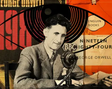 Allerede i 1946 advarte George Orwell mot utviklingen skribenten ser hos unge nordmenn i dag. (Foto: BBC/Penguin Books.)
