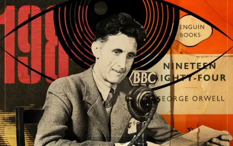 Allerede i 1946 advarte George Orwell mot utviklingen skribenten ser hos unge nordmenn i dag. (Foto: BBC/Penguin Books.)