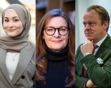Rabia Musavi, Katarina Heradstveit og Erlend Wiborg. (Foto: Ingar Sørensen/Imdi/FRP.)