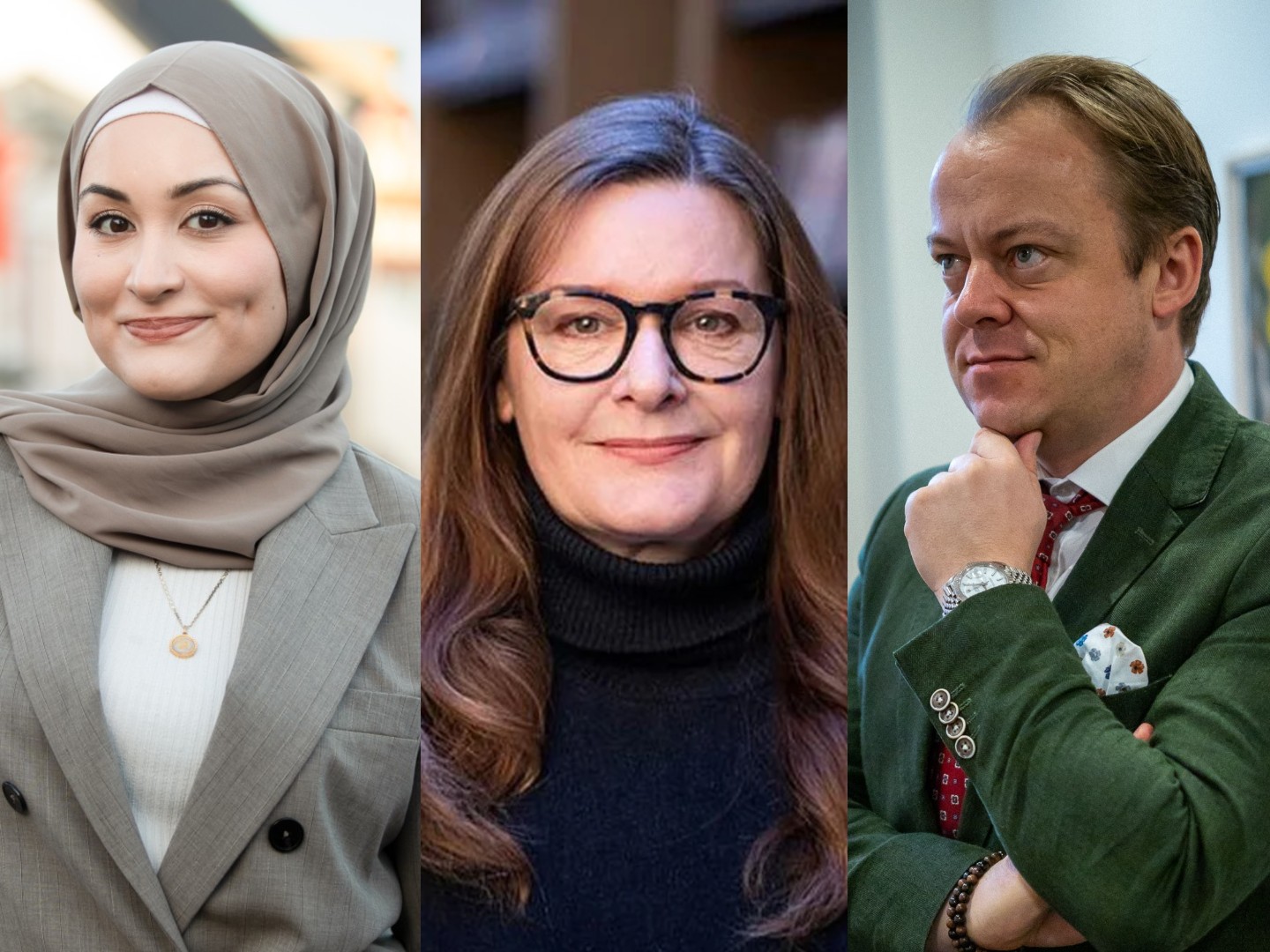 Rabia Musavi, Katarina Heradstveit og Erlend Wiborg. (Foto: Ingar Sørensen/Imdi/FRP.)