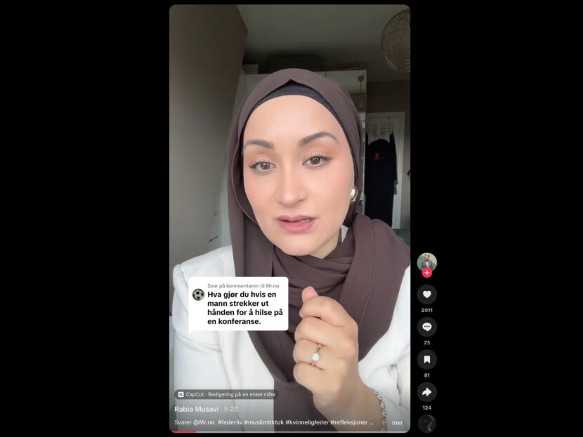 Rabia Musavi leder Lin, Likestilling, inkludering og nettverk sin Tiktok-video. (Skjermdump: Rabia Musavi/Tiktok.)