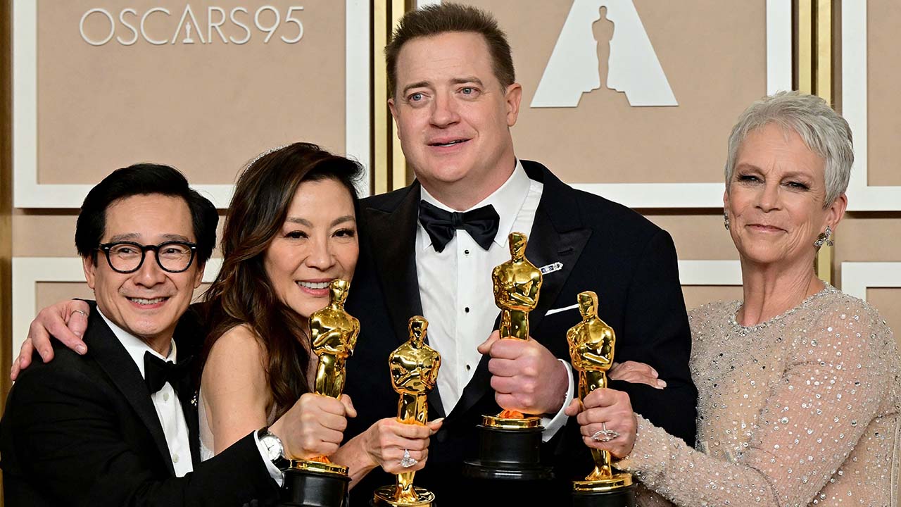 Beste mannlige birolle, beste kvinnelige hovedrolle, beste mannlige hovedrolle og beste kvinnelige birolle gikk alle til A24 under årets Oscar. (Foto: ABC.)